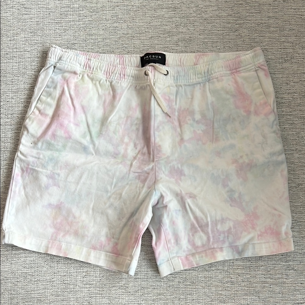 PacSun Pastel Tie-Dye Flat Front Shorts